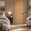 LPD Montreal Oak Square Cut Vertical Groove Pattern White Oak Veneer Pre-Finished Internal Door lifestyle