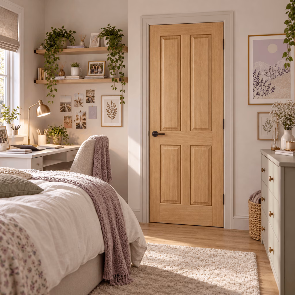 LPD Regency 4P Oak Panel Veneer Unfinished Internal Door
