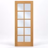 LPD SA 10L Oak Clear Glazed Square Panel Design White Oak Veneer Unfinished Internal Door