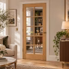 LPD SA 10L Oak Clear Glazed Square Panel Design White Oak Veneer Unfinished Internal Door lifestyle