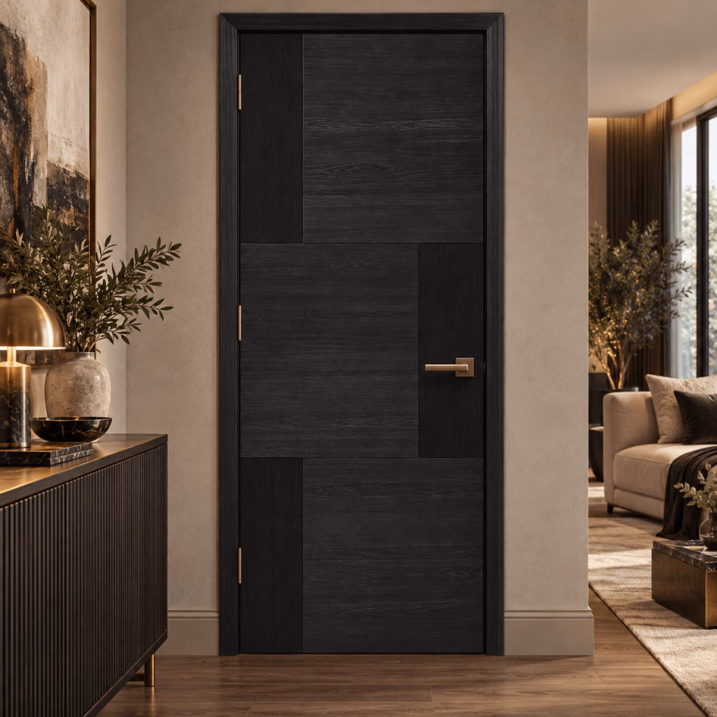 LPD Seis Charcoal Black 6 Panel Veneer Pre-Finished Internal Door