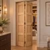 LPD Shaker Oak 4P Pronounced Panel Design White Oak Veneer Unfinished Bi-Fold Internal Door lifestyle