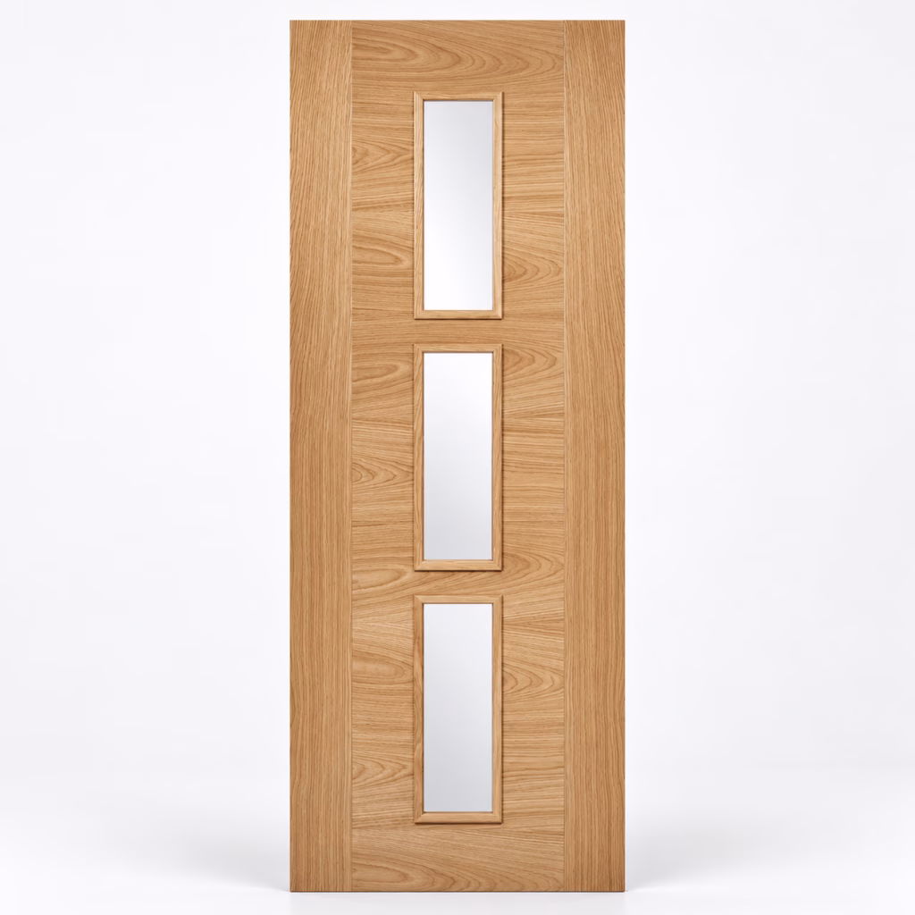 LPD Sofia 3L Oak Clear Glazed Veneer Pre-Finished Internal Door