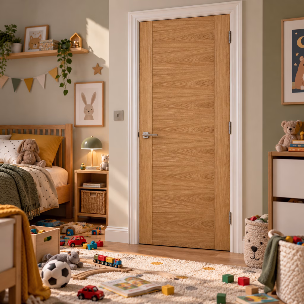 LPD Sofia Oak Horizontal Panel Veneer Pre-Finished Internal Door