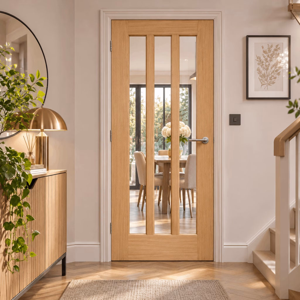 LPD Utah 3L Oak Clear Glazed Veneer Pre-Finished Internal Door