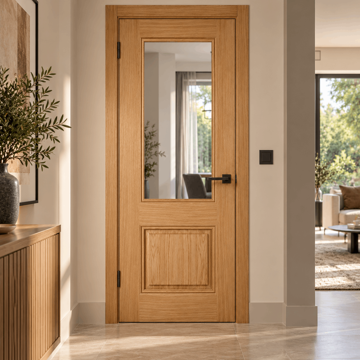 LPD Arnhem Oak 2 Panel Veneer Pre-Finished Internal Door