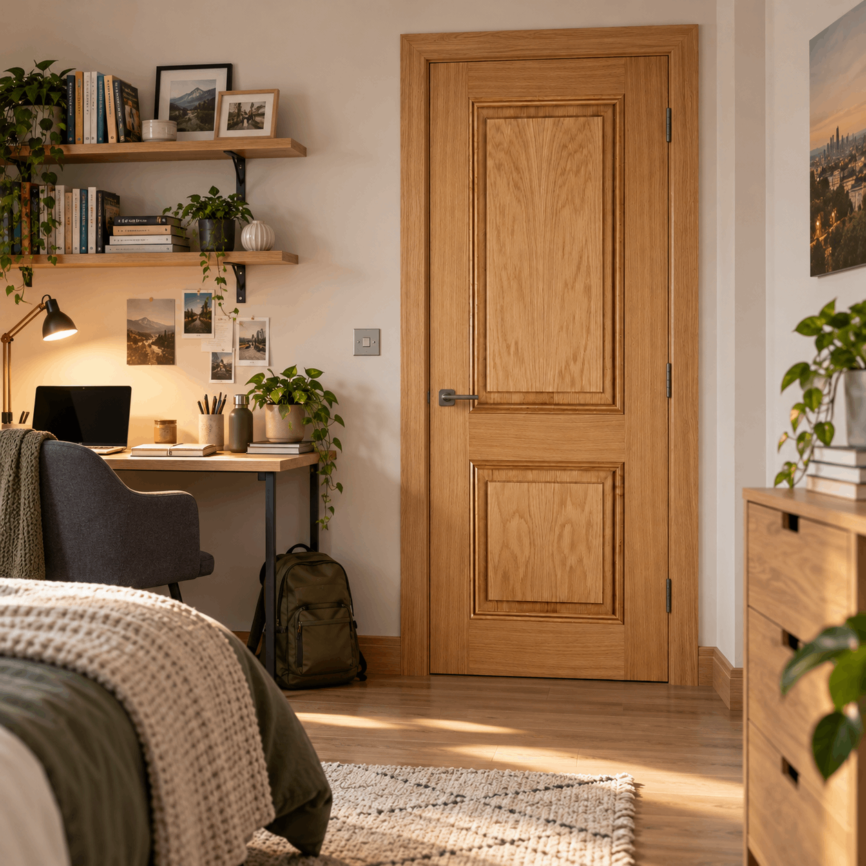 LPD Arnhem Oak 2 Panel Veneer Pre-Finished Internal Door