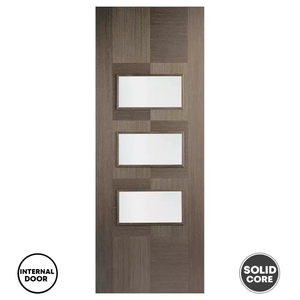 LPD Apollo Glazed Clear Door 3L Pre-Finished - Chocolate Grey