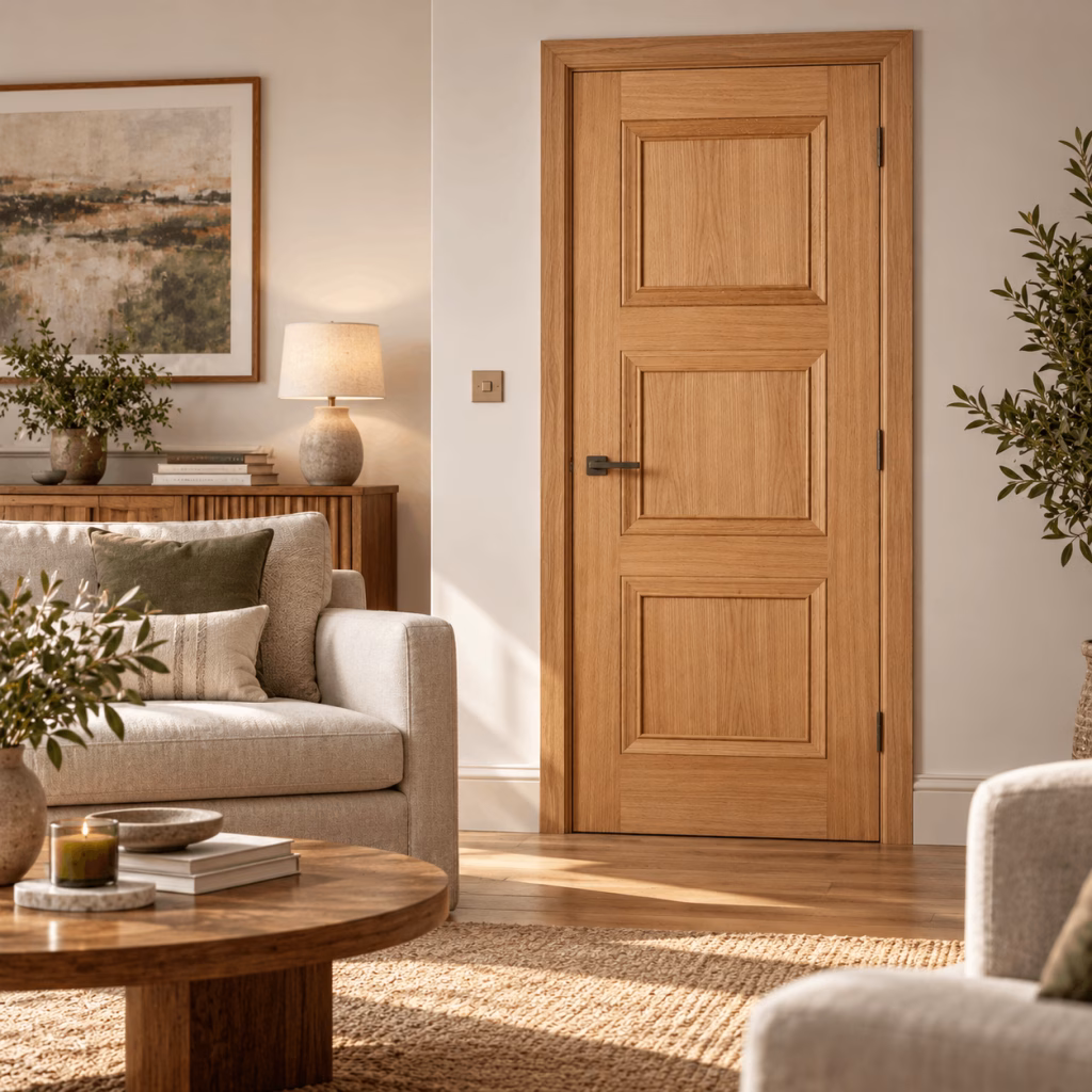 LPD Amsterdam Oak 3 Equal Panel Veneer Pre-Finished Internal Door