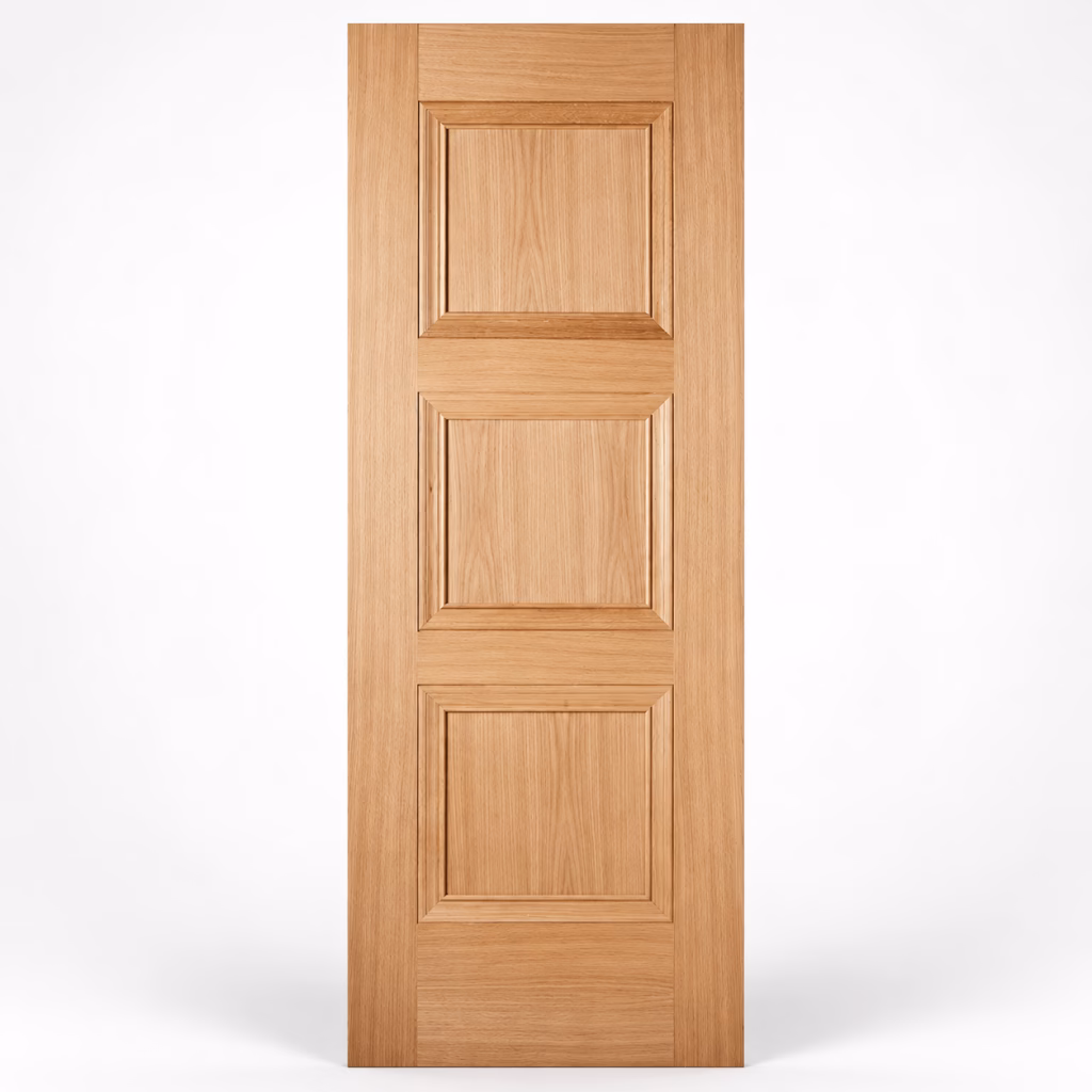 LPD Amsterdam Oak 3 Equal Panel Veneer Pre-Finished Internal Door - Image 2