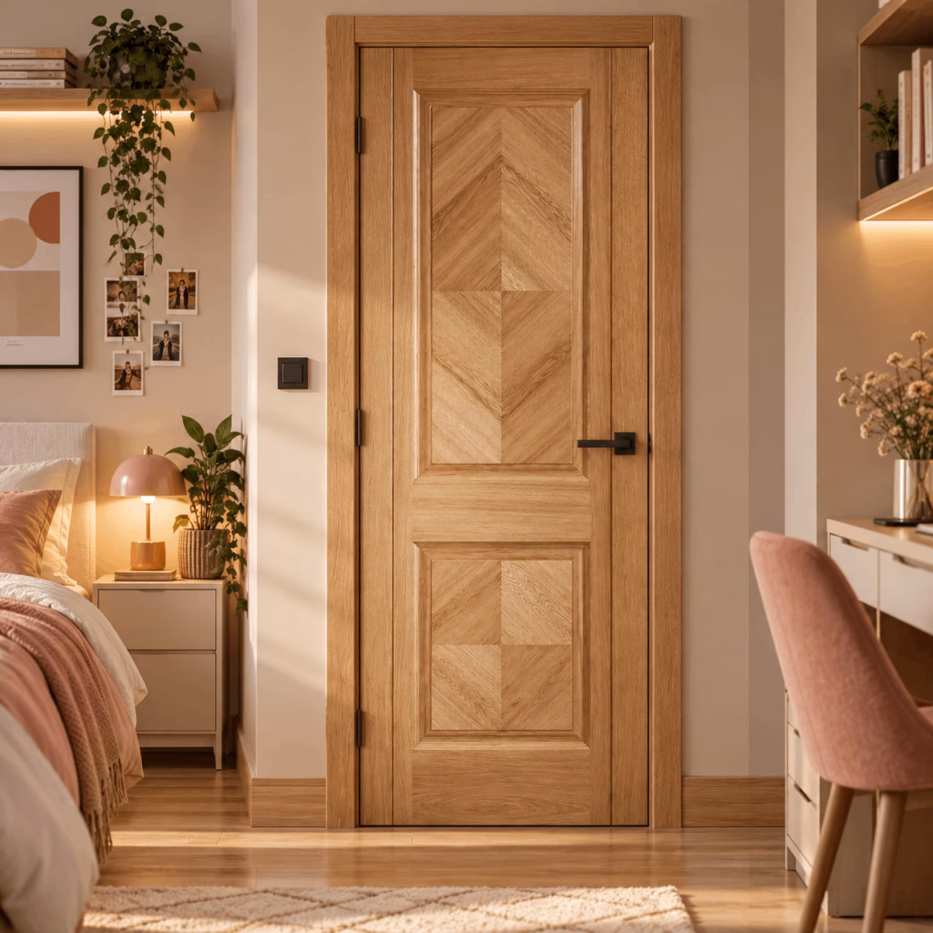 LPD Madrid Oak 2 Diamond Panel Pre-Finished Internal Door