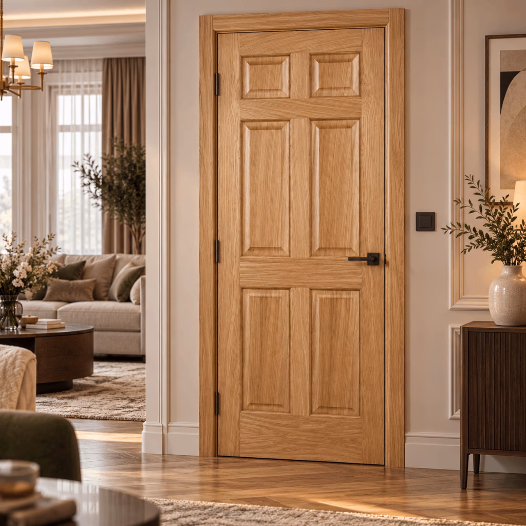 LPD Regency 6P Oak Raised Panel Veneer Pre-Finished Internal Door