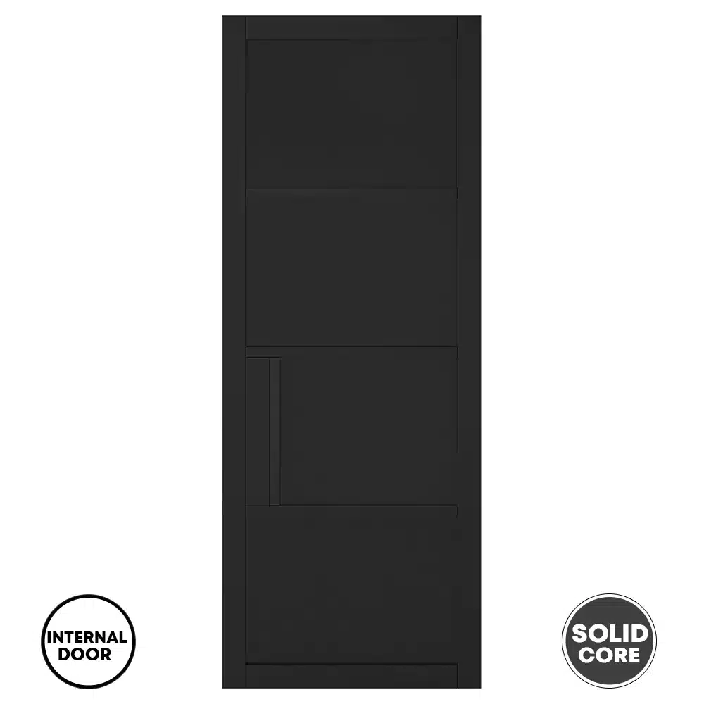 LPD 4 Panel Door Black Chelsea Primed Plus New