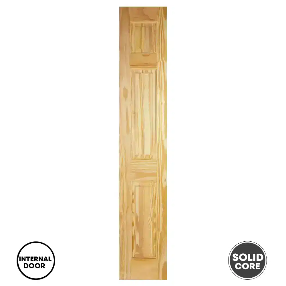 LPD Clear 3 Panel Solid Wood Internal Door Half - Pine