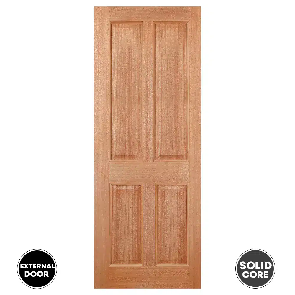 LPD External Door Colonial 4 Panel M&T - Hardwood