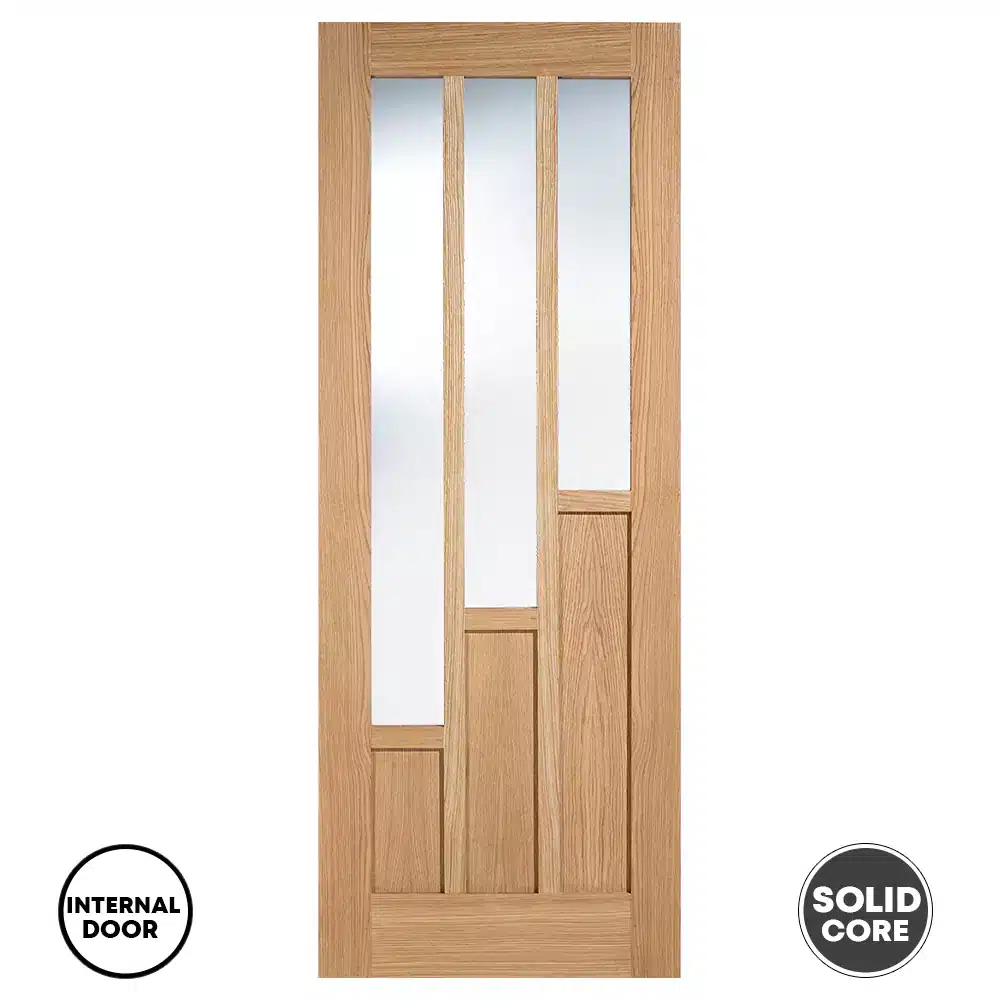 LPD Coventry 3L Glazed Prefinished Internal Oak Door
