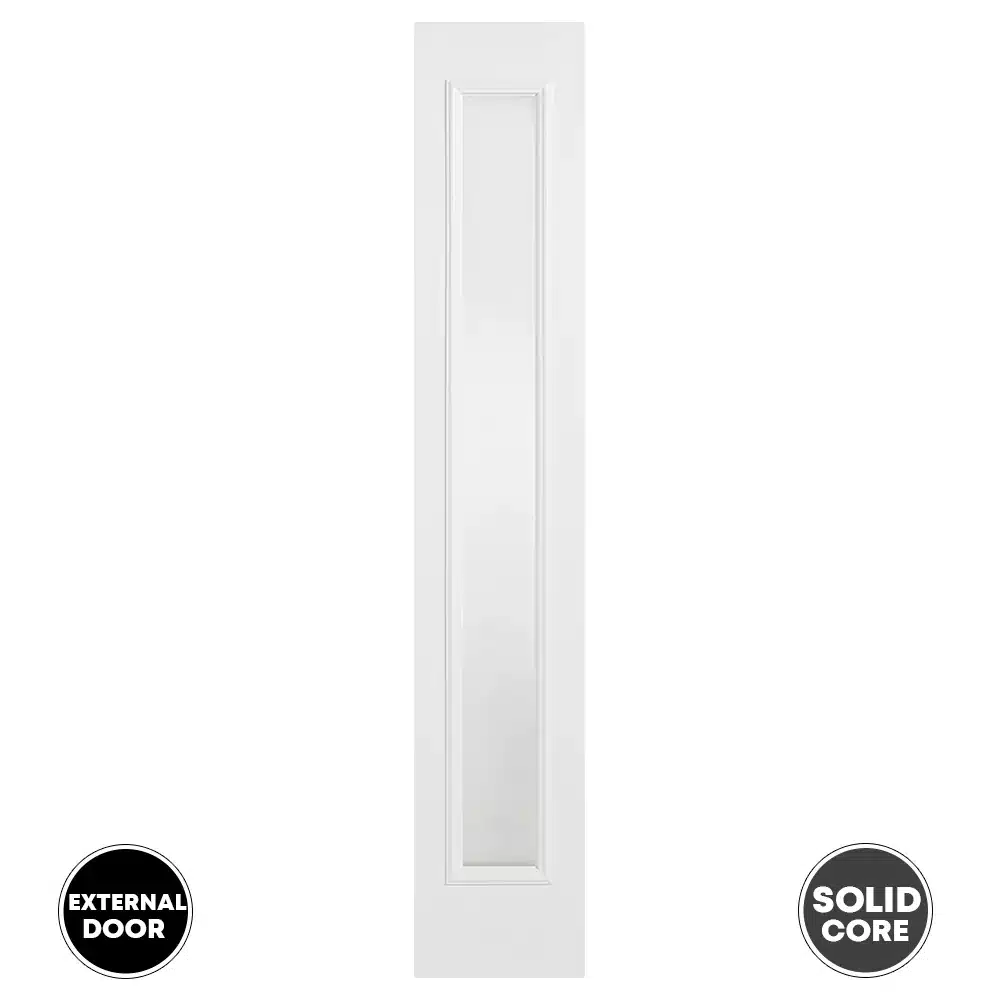 LPD GRP Sidelight Glazed External Door 1L Frosted - White