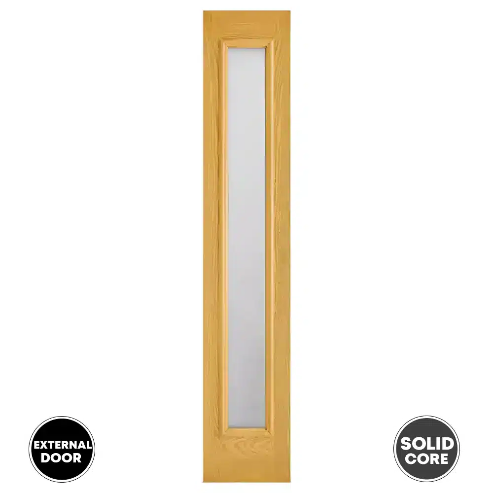 LPD Sidelight External Oak Door Glazed 1L Frosted Pre-Finished GRP