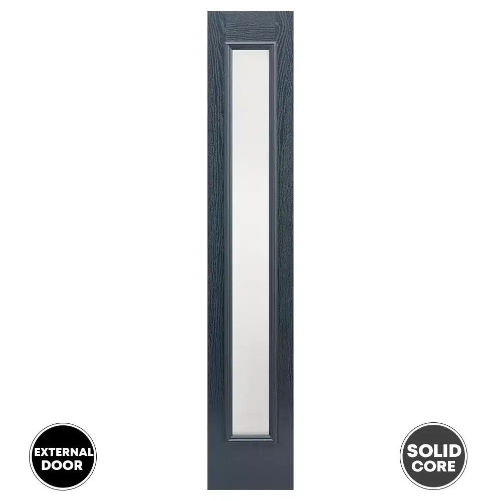 LPD Sidelight External Glazed Door 1L Frosted - GRP Grey
