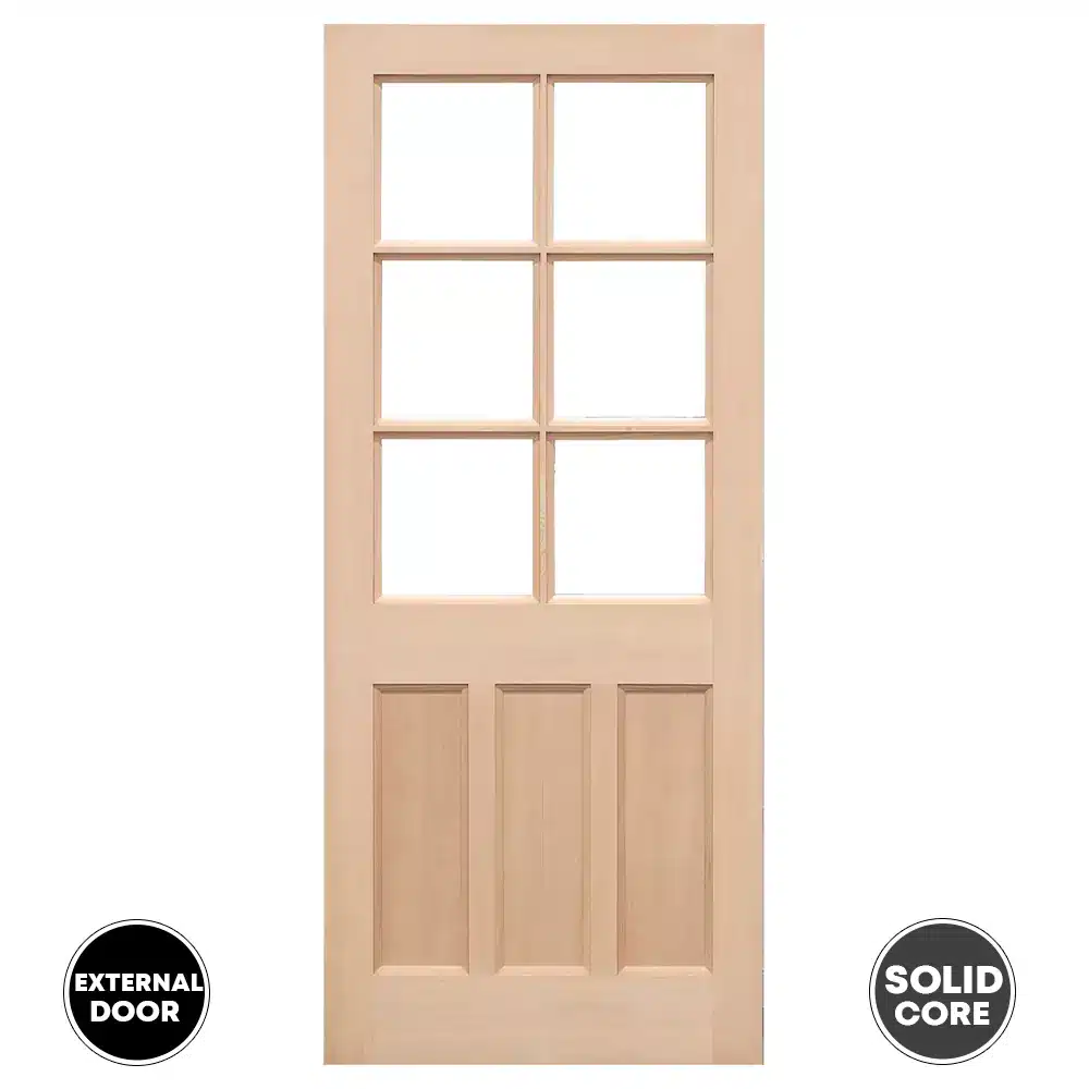 LPD KXT 6 Panel External Door Unglazed - Hemlock