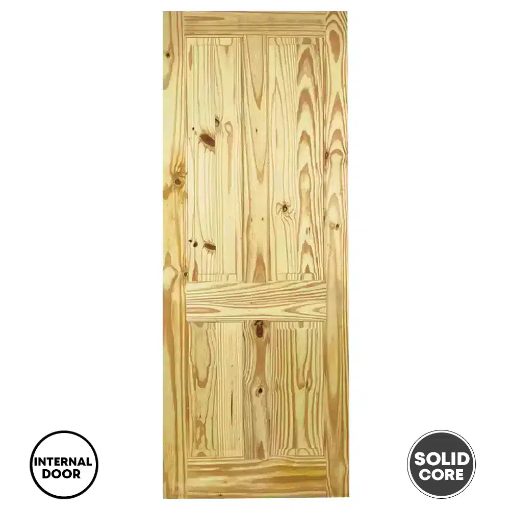 LPD Door Knotty 4 Panel Solid Pine Internal Door