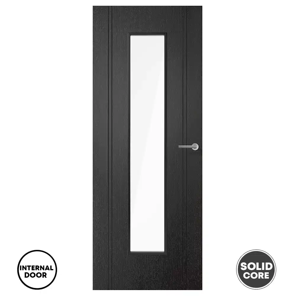 LPD Laminate Monaco Glazed Internal Door Black