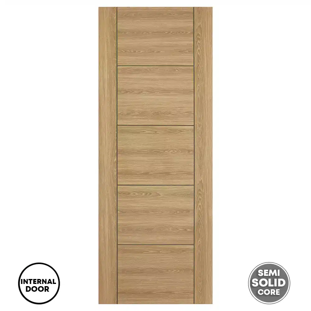 LPD Laminated Vancouver 5 Panel Oak Internal Door