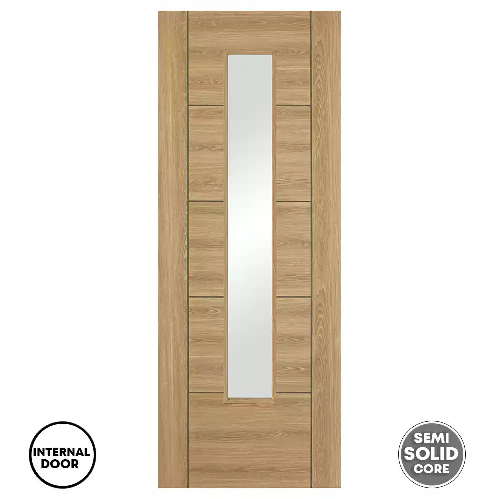 LPD Laminated Vancouver Glazed 1L Internal Door Oak
