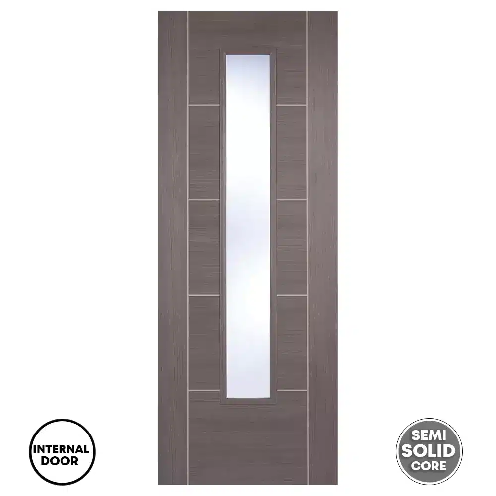 LPD Laminated Vancouver Glazed Internal Door Medium Grey