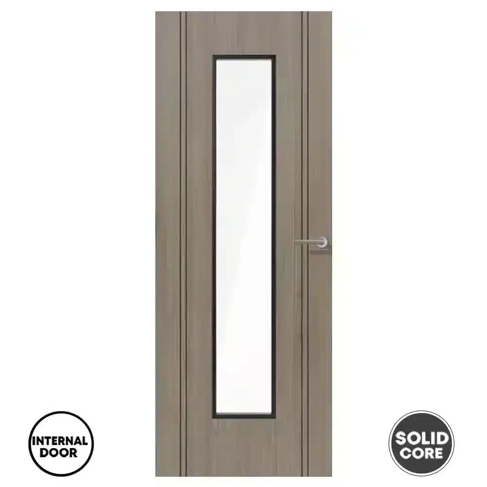 LPD Monaco Laminate Internal Door With Glazed - Light Grey