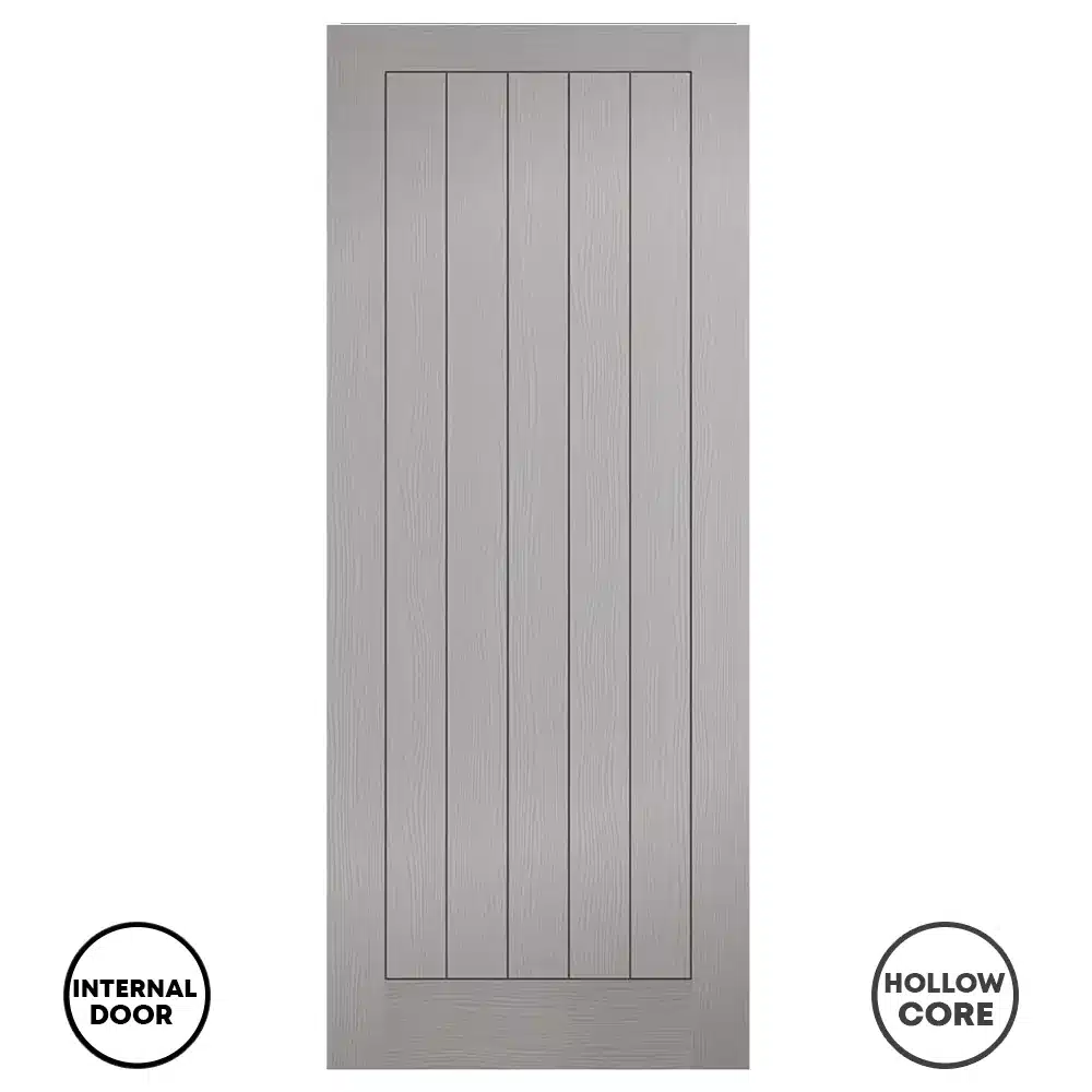 LPD Hollow Core 5 Panel Internal Door Textured Moulded - Grey