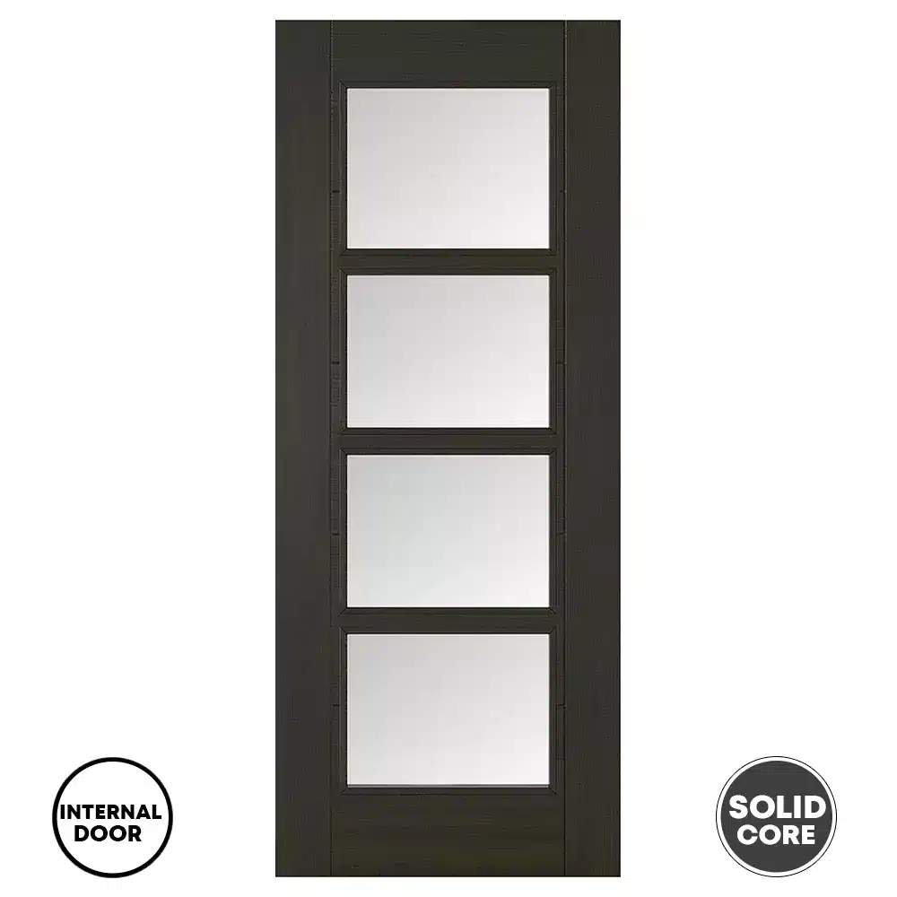 LPD Smoked Vancouver 4L Clear Glazed Door Oak Prefinished