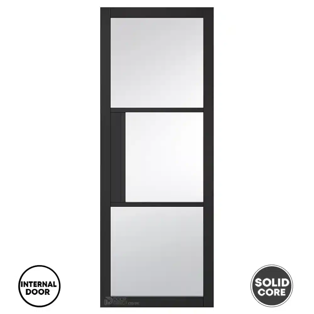 LPD Tribeca 3L Internal Glazed Primed Plus Door Black New