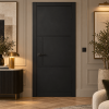 LPD Tribeca 3P Black Asymmetrical 3 Panel Design Smooth Pre-Finished Internal Door lifestyle