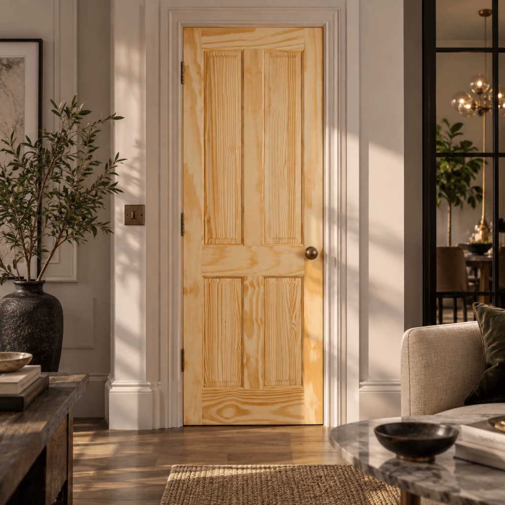 LPD 4P Clear Pine Traditional Vertical Panel Design Unfinished Internal Door