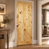 LPD 4P Knotty Pine Wood Grain Raised Rectangular Panels Unfinished Internal Door lifestyle