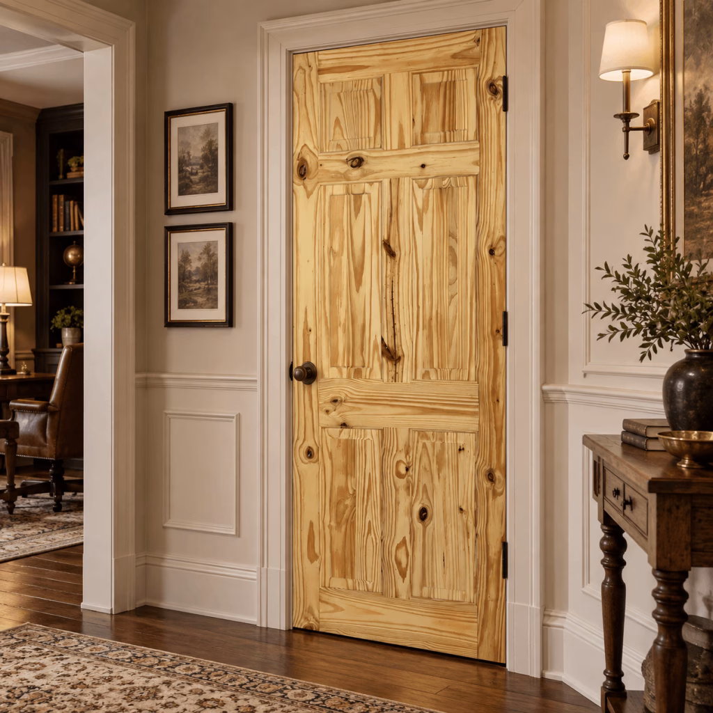 LPD 6P Knotty Pine Raised Shaped Panels Unfinished Internal Door