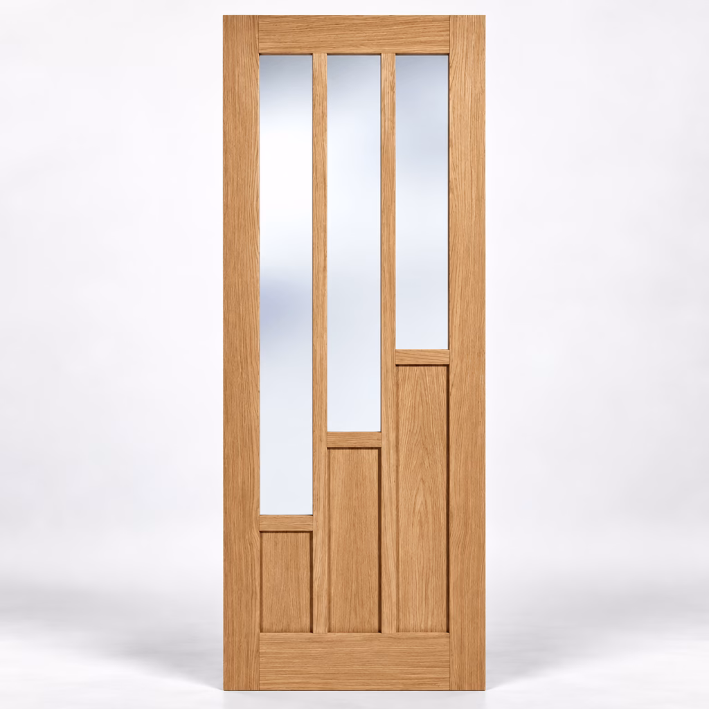 LPD Coventry 3L Oak Clear Glazed Veneer Pre-Finished Internal Door