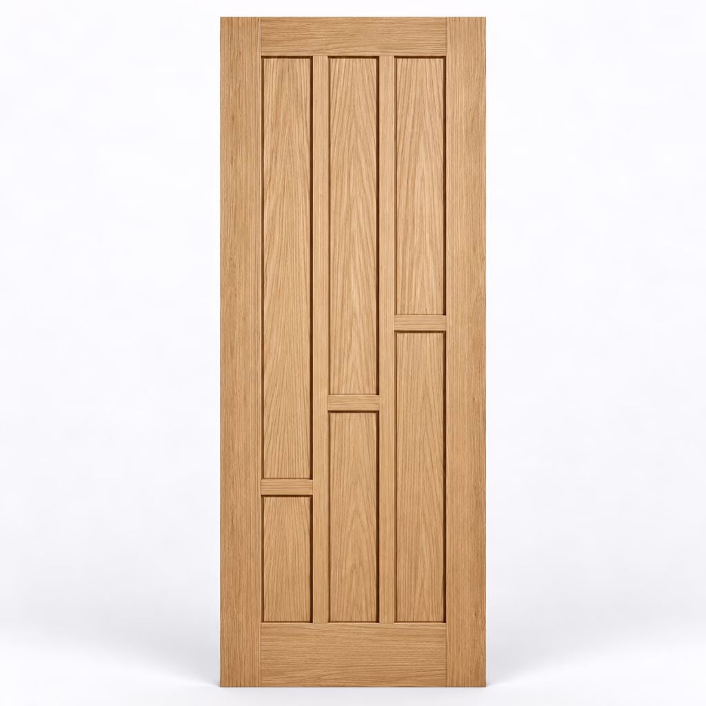 LPD Coventry Oak 6 Vertical Panel Veneer Unfinished Internal Door