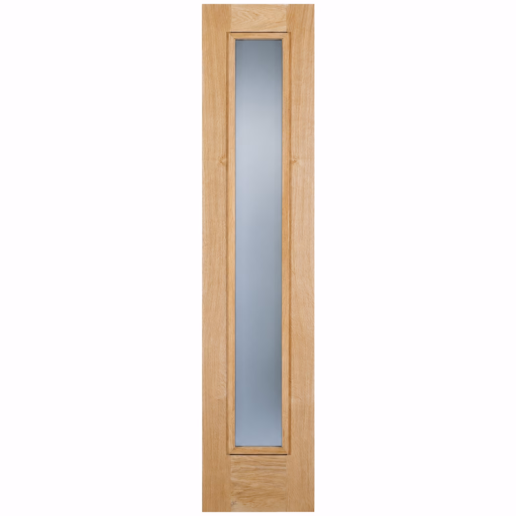 LPD Frosted Oak 1L Double Glazed Unfinished External Door Sidelight