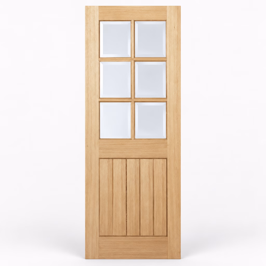 LPD Mexicano 6L Oak Clear Glazed Veneer Unfinished Internal Door