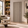 LPD Monaco Light Grey Solid Black Edge Inlays Pre-Finished Laminate Internal Door lifestyle