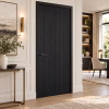 LPD Montreal Black Square Cut Grooves Vertical Panel Design Textured Pre-Finished Laminate Internal Door