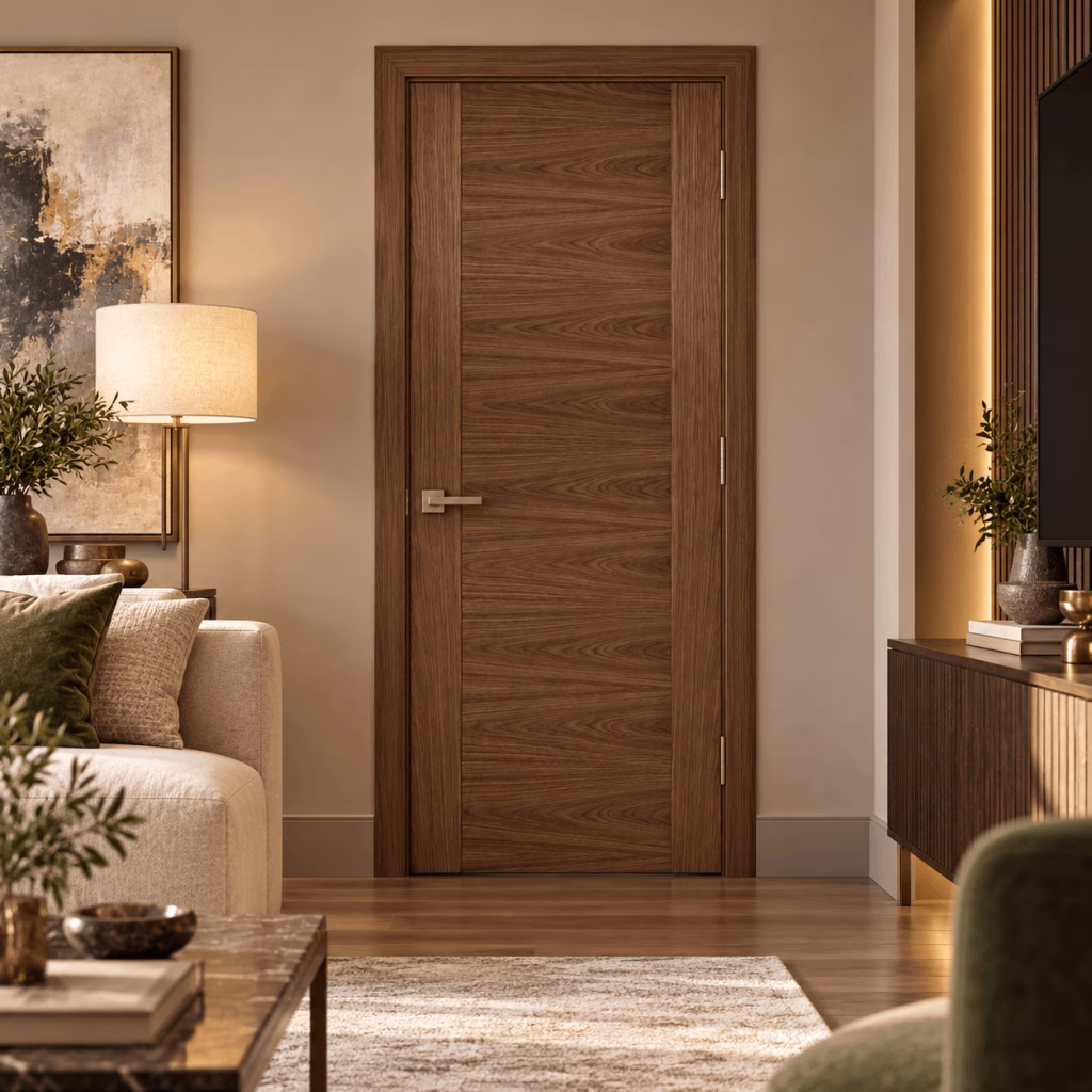 LPD Sofia 1L Walnut Clear Glazed Veneer Pre-Finished Internal Door