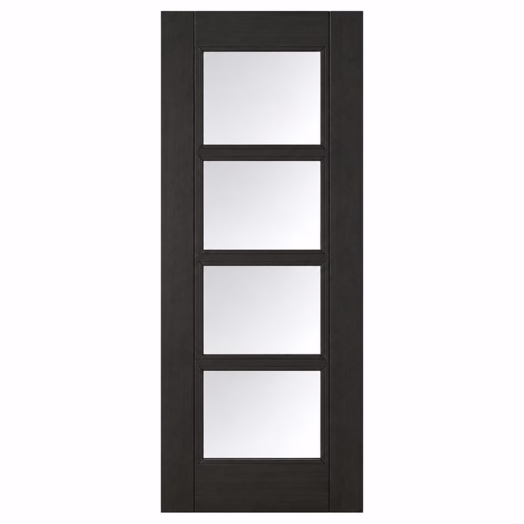 LPD Vancouver 4L Smoked Oak Clear Glazed Veneer Pre-Finished Internal Door