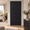 LPD Vancouver Black Ash 5 Panel Pre-Finished Laminate Internal Door lifestyle