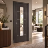 LPD Vancouver Dark Grey 4L Clear Glazed Pre-Finished Laminate Internal Door lifestyle