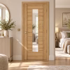 LPD Vancouver Oak 1L Slim Vertical Clear Glazed Pre-Finished Laminate Internal Door