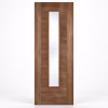 LPD Vancouver Walnut 5 Panel Vertical Clear Glazed Pre-Finished Laminate Internal Door