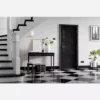 LPD Antwerp Black 3 Panel Circular Moulded Detail Primed Wood Veneer Internal Door - Image 2
